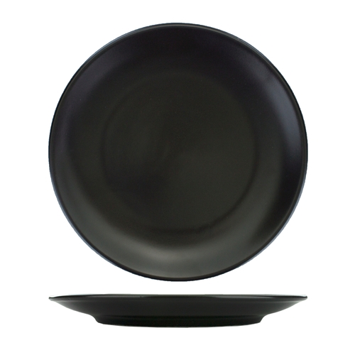 International Tableware, Inc TN-21-MB Torino Matte Black 12" Diameter Porcelain Plate - 1 Dz