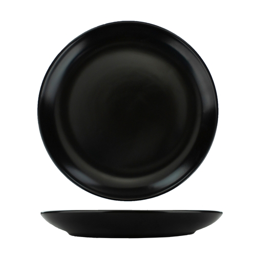 International Tableware, Inc TN-307-MB Torino Matte Black 7-1/2" Porcelain Coupe Plate - 3 Dz