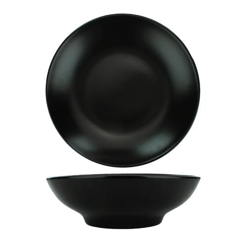 International Tableware, Inc TN-207-MB Torino Matte 20 oz Black Porcelain Bowl - 1 Doz