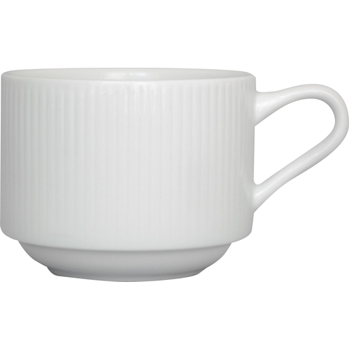 International Tableware, Inc SB-23 Sunburst Bright White 8 oz Ceramic Stacking Cup - 2 Doz