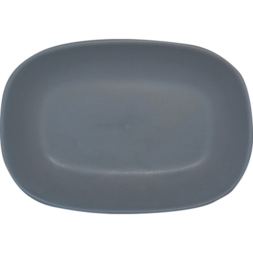 International Tableware, Inc SR-18 6-3/4x4-5/8 Strata Two Tone Grey Racetrack Platter - 1 Dz