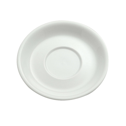 Oneida F8010000500 Buffalo Bright White 5" Medium Rim Porcelain Saucer - 3 Doz