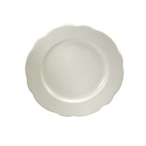 Oneida F1560000151 Caprice Cream White 10.5" Wide Rim Porcelain Plate - 1 Doz