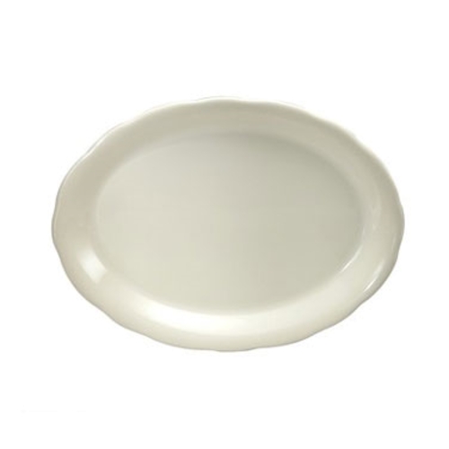 Oneida F1560000368 Buffalo Cream White 12.625" x 9.5" Porcelain Oval Platter