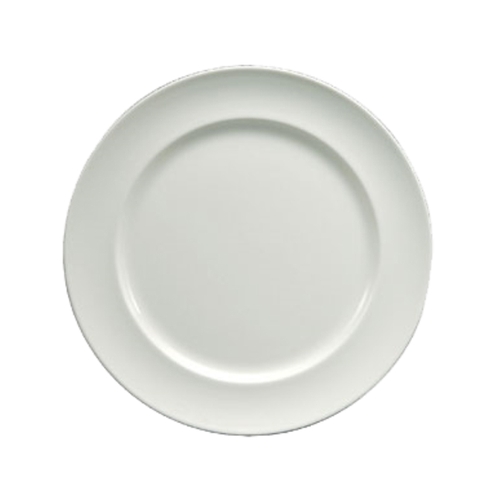 Oneida W6030000149 Cromwell Warm White 10¼" Wide Rim Porcelain Plate - 1 Doz