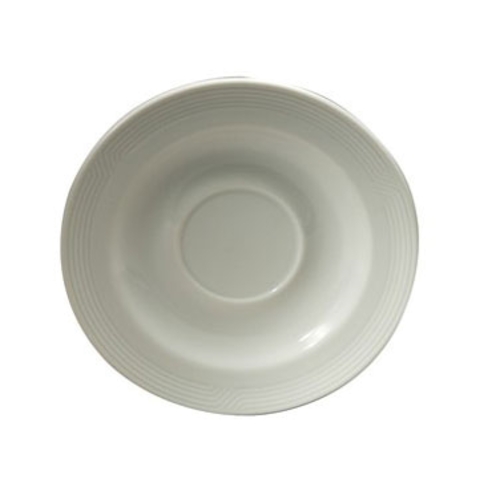 Oneida R4010000500 Impressions Bright White 6" Dia. Porcelain Saucer - 3 Doz