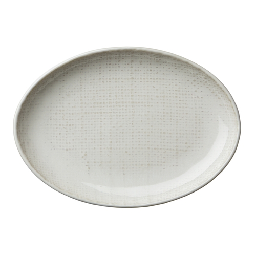 Oneida L6800000325 Luzerne Knit White Body 7.5" Porcelain Oval Plate - 4 Doz
