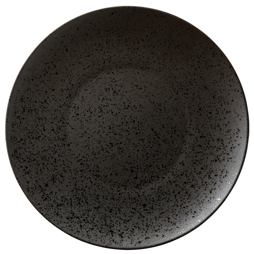 Oneida L6500000139C Luzerne Lava Black 9" Diameter Porcelain Coupe Plate - 2 Doz