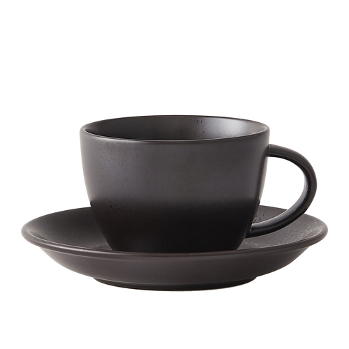 Oneida L6500000530 Luzerne Lava Black 6 oz. Porcelain Teacup - 2 Doz