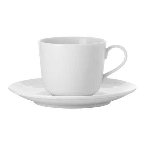Oneida L6600000520 Lines Warm White 7.5 oz Porcelain Tea Cup - 4 Doz