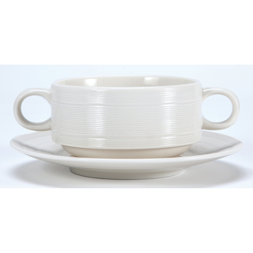 Oneida L5650000791 Manhattan Warm White 8.125 oz. Porcelain Soup Bowl - 2 Doz