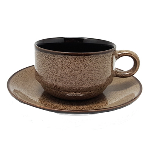 Oneida L6753059522 Rustic Chestnut 6 oz Porcelain Coffee Cup - 2 Doz