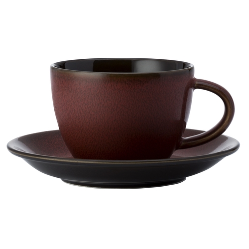 Oneida L6753074780 Rustic Crimson 8 oz Two-Tone Porcelain Coffee Mug - 2 Doz