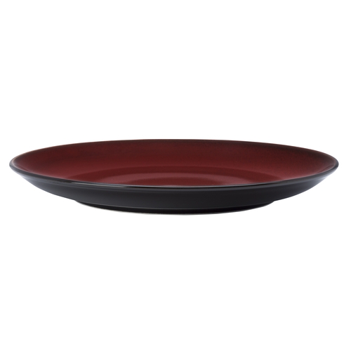 Oneida L6753074163 Rustic Crimson 12.25" Two-Tone Porcelain Plate - 1 Doz