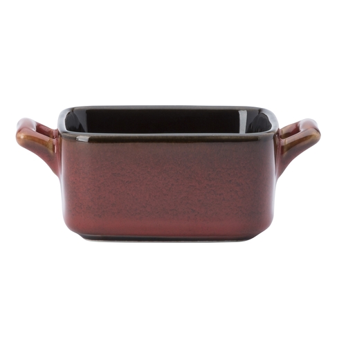 Oneida L6753074981 Rustic Crimson Porcelain Oval Mini Baking Dish - 4 Doz