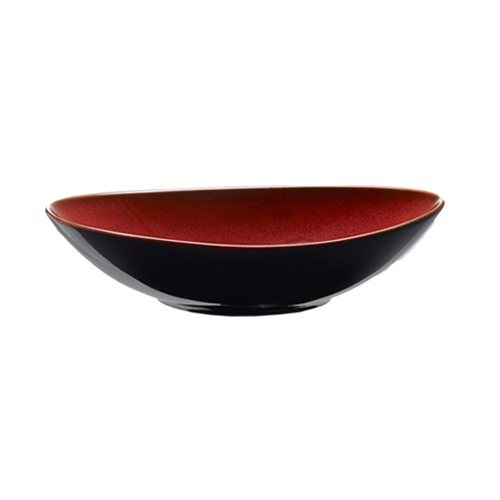 Oneida L6753074758 Rustic Crimson 21 oz Two-Tone Porcelain Soup Bowl - 2 Doz