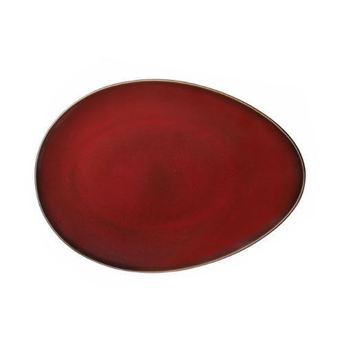Oneida L6753074385 Rustic Crimson Porcelain 14" Two-Tone Eclipse Plate - 1 Doz