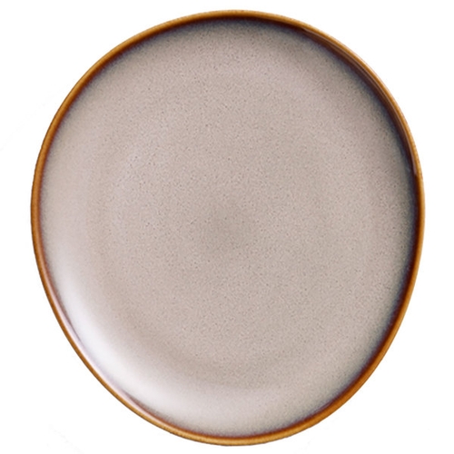 Oneida L6753066342 Rustic Sama Porcelain 9" Oval Coupe Plate - 2 Doz