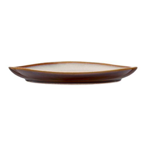Oneida L6753066157P Rustic Sama 11.25" Diameter Porcelain Oval Plate - 1 Doz