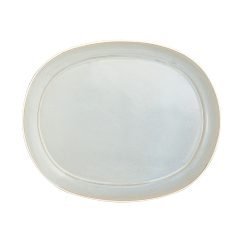 Oneida F1463051363 Studio Pottery Stratus 12" x 9.5" Grey Porcelain Platter