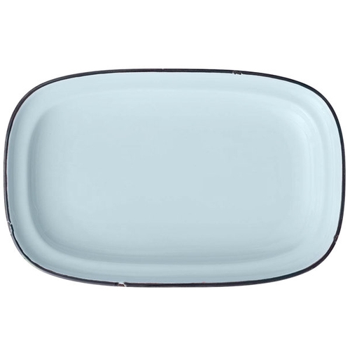 Oneida L2105009350 Luzerne Tin Tin Blue 10" x 6" Porcelain Rectangular Platter