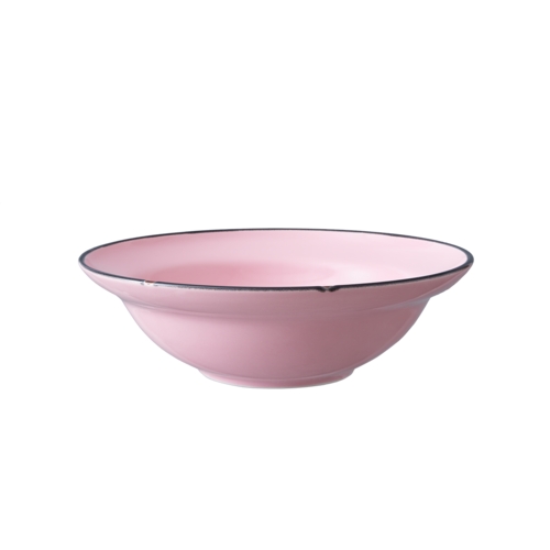 Oneida L2101003740 Luzerne Tin Tin Pink 18 oz. Porcelain Entrée Bowl - 1 Doz