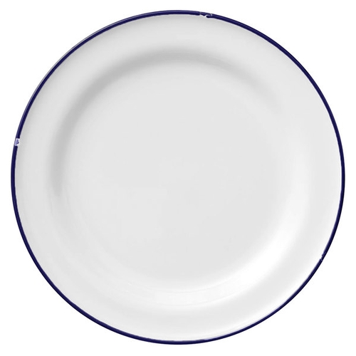 Oneida L2105008152 Luzerne Tin Tin White/Blue 10.75" Porcelain Plate - 1 Doz