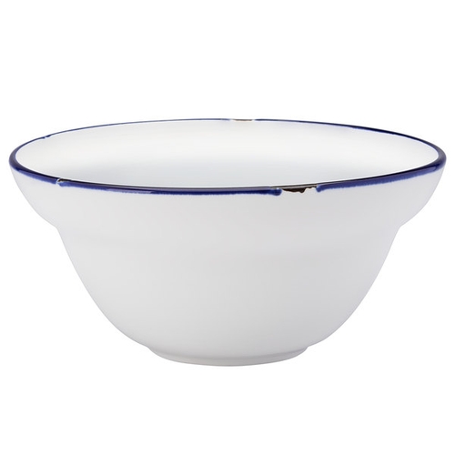 Oneida L2105008797 Luzerne Tin Tin White/Blue 12 oz. Porcelain Soup Bowl- 1 Doz
