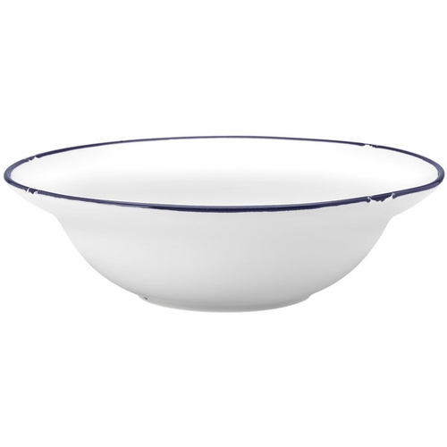 Oneida L2105008751 Luzerne Tin Tin White/Blue 25oz Porcelain Pasta Bowl - 1 Doz
