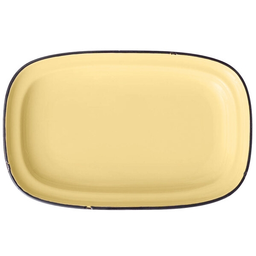 Oneida L2103006350 Luzerne Tin Tin Yellow 10"x6" Porcelain Rectangular Platter 