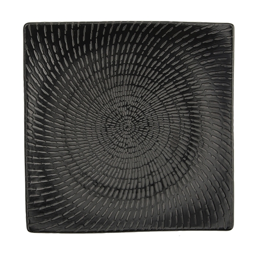 Oneida L6250000123S Luzerne Urban Black 7" x 7" Porcelain Square Plate - 2 Doz