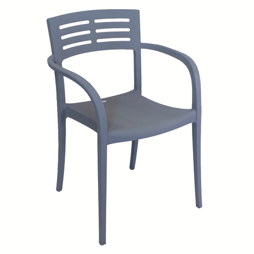 Grosfillex US633680 Vogue Denim Blue Indoor/Outdoor Stacking Chair - 16 Per Set