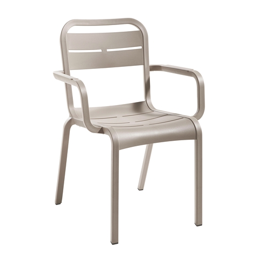 Grosfillex UT115181 Canne French Taupe Indoor/Outdoor Stacking Chair -16 Per Set