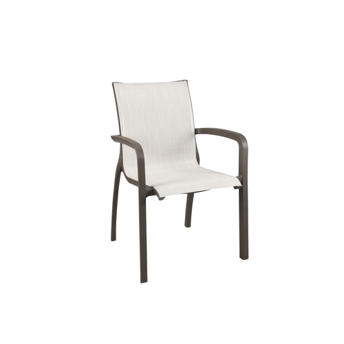 Grosfillex UT070599 Sunset Beige Fabric Outdoor Stacking Armchair - 4 Per Set