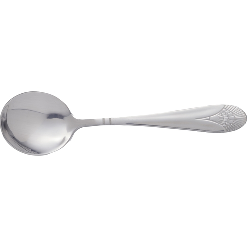 International Tableware, Inc CS-113 Cosmopolitan 6.125" Stainless Steel Bouillon Spoon - 1 Doz 