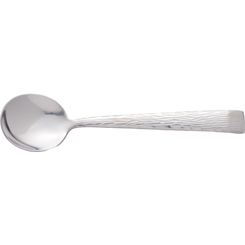 International Tableware, Inc SP-113 Sprig Silver 6.375" Stainless Steel Bouillon Spoon - 1 Doz
