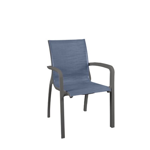 Grosfillex UT007288 Sunset Blue Fabric Outdoor Stacking Armchair - 4 Per Set