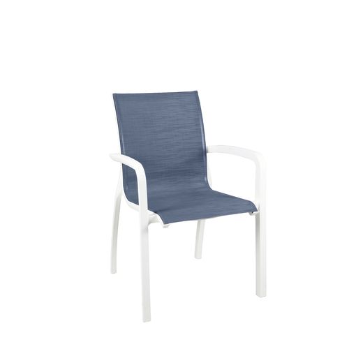 Grosfillex UT007096 Sunset Blue Fabric Outdoor Stacking Armchair - 16 Per Set