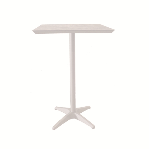 Grosfillex U3402096 Sunset White 28"x28" Laminate Outdoor Bar Height Table