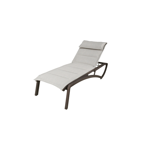 Grosfillex UT075599 Sunset Beige Fabric Outdoor Stacking Chaise Lounge - 12 Each