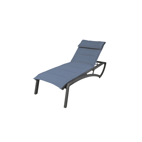 Grosfillex UT470288 Sunset Blue Fabric Outdoor Stacking Chaise Lounge - 2 Each