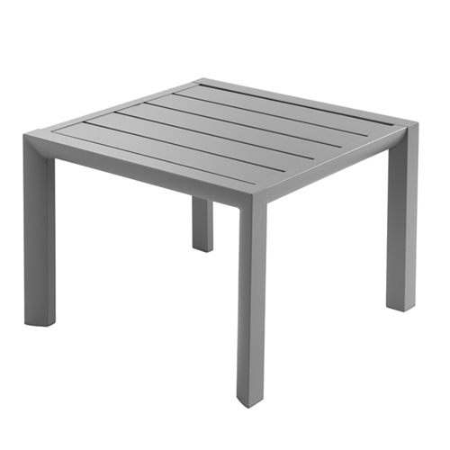 Grosfillex US040289 Sunset Platinum Gray Aluminum Outdoor 20" x 20" Low Table