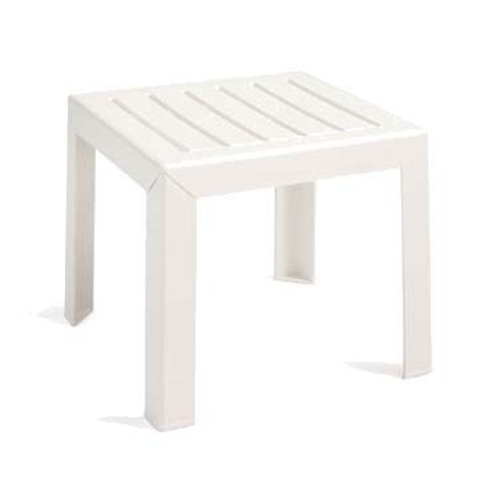 Grosfillex CT052004 Bahia White Resin Outdoor 16" x 16" Low Table