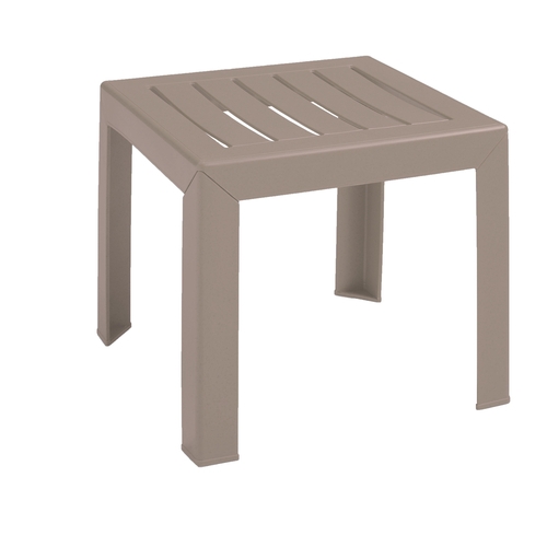 Grosfillex CT052181 Bahia French Taupe Resin Outdoor 16" x 16" Low Table