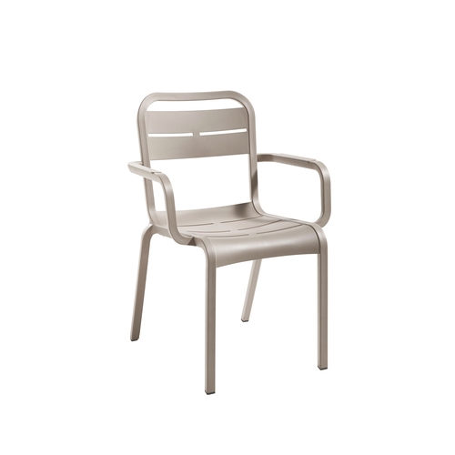 Grosfillex UT511181 Cannes French Taupe Indoor/Outdoor Stacking Chair -4 Per Set