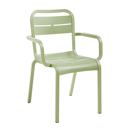 Grosfillex UT115721 Cannes Sage Green Indoor/Outdoor Stacking Chair - 16 Per Set