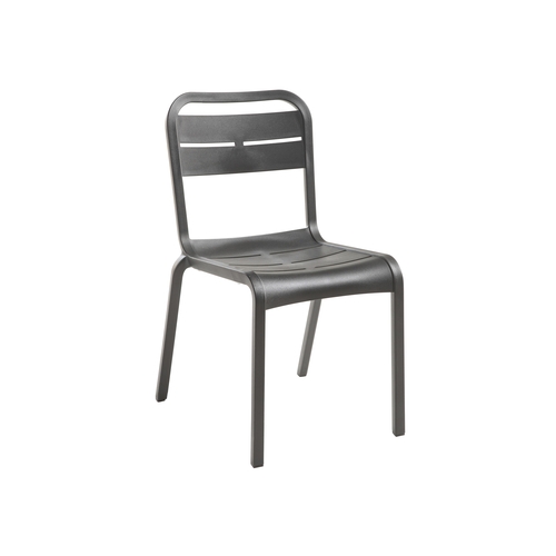 Grosfillex UT110002 Vogue Charcoal Indoor/Outdoor Stacking Chair - 18 Per Set