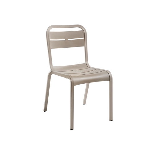 Grosfillex UT110181 Vogue French Taupe Indoor/Outdoor Stacking Chair -18 Per Set