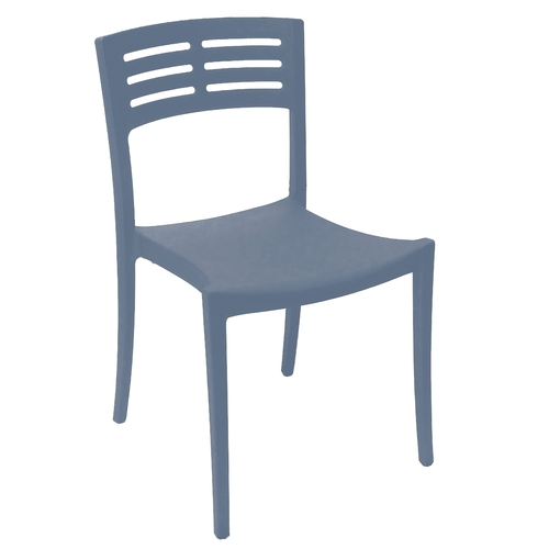 Grosfillex US637680 Vogue Denim Blue Indoor/Outdoor Stacking Chair - 16 Per Set