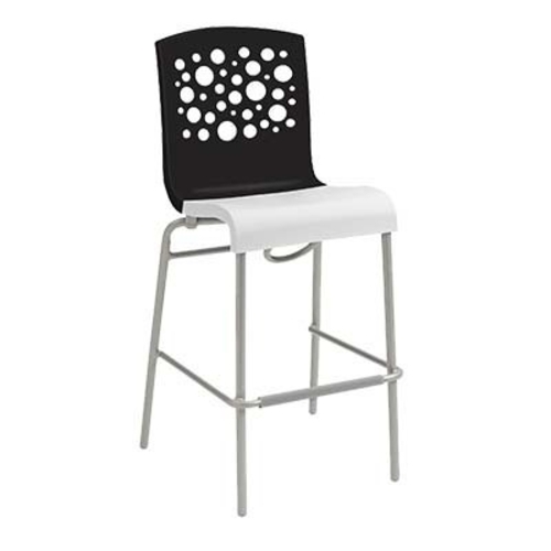 Grosfillex UT836017 Tempo Two Tone Resin Indoor Stacking Barstool - 6 Per Set